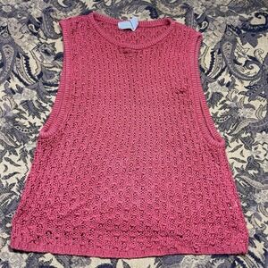 Vtg Forenza Athentic Sportwear Knitted Tank Top Red Womens Size S
